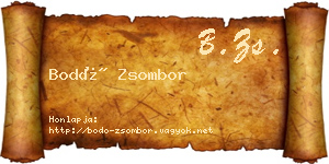 Bodó Zsombor névjegykártya